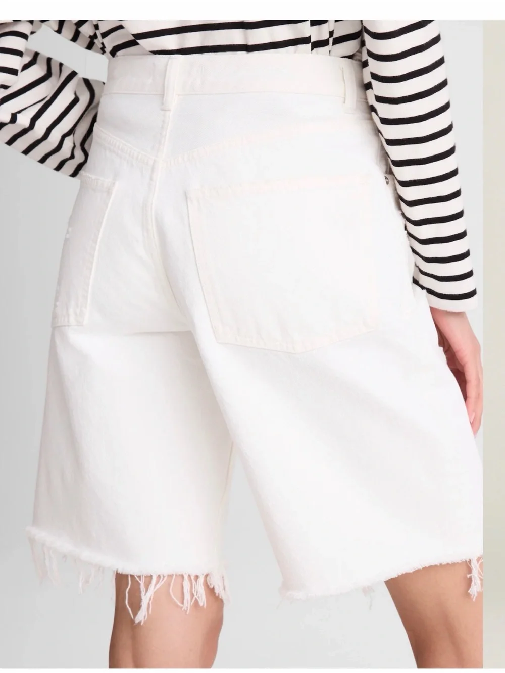 Madewell The Curvy Essex Long Baggy Short in Tile White Rigid Sz.28 $88 NEW